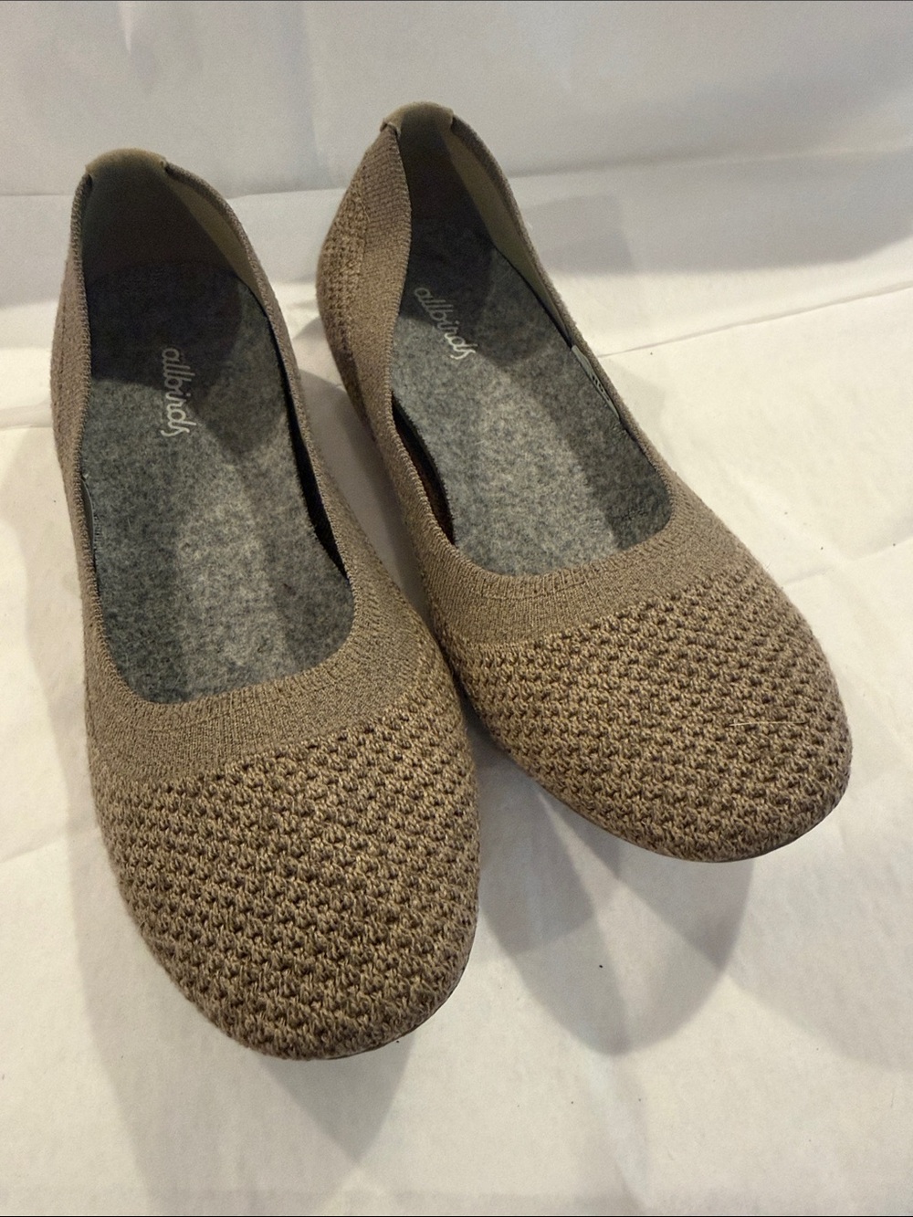 allbirds Women’s Knit Ballet Flats in Taupe Brown
